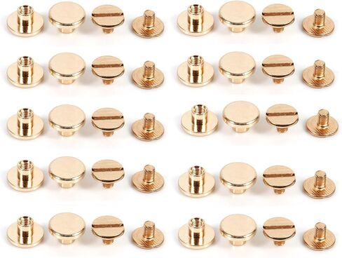 10 Sets 5/6mm 5/8mm Solid Brass Button, 3 Sizes Screw Studs Nail Round Rivets for DIY Decorate & Repair Luggage Home Textiles Shoes Hats Easy to Clean Button Studs (#-01) in Saudi Arabia