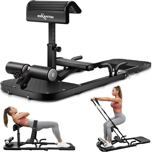 BODYRHYTHM Hip Thrust Machine with 2 Sets of Resistance Bands, Sissy Squat Machine, Squat Workout Machine & Glutes Workout Equipment, Bulgarian Split Squat Stand for Legged Lunges. in Saudi Arabia