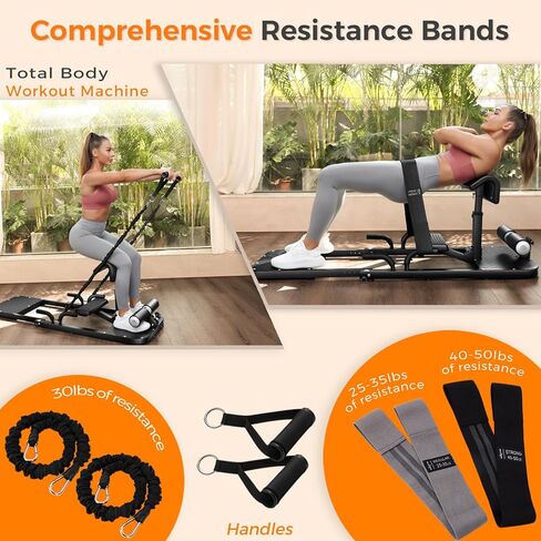 BODYRHYTHM Hip Thrust Machine with 2 Sets of Resistance Bands, Sissy Squat Machine, Squat Workout Machine & Glutes Workout Equipment, Bulgarian Split Squat Stand for Legged Lunges. in Saudi Arabia