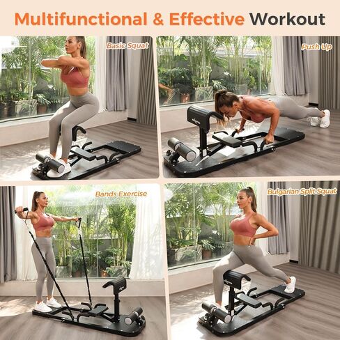 BODYRHYTHM Hip Thrust Machine with 2 Sets of Resistance Bands, Sissy Squat Machine, Squat Workout Machine & Glutes Workout Equipment, Bulgarian Split Squat Stand for Legged Lunges. in Saudi Arabia
