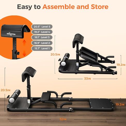 BODYRHYTHM Hip Thrust Machine with 2 Sets of Resistance Bands, Sissy Squat Machine, Squat Workout Machine & Glutes Workout Equipment, Bulgarian Split Squat Stand for Legged Lunges. in Saudi Arabia