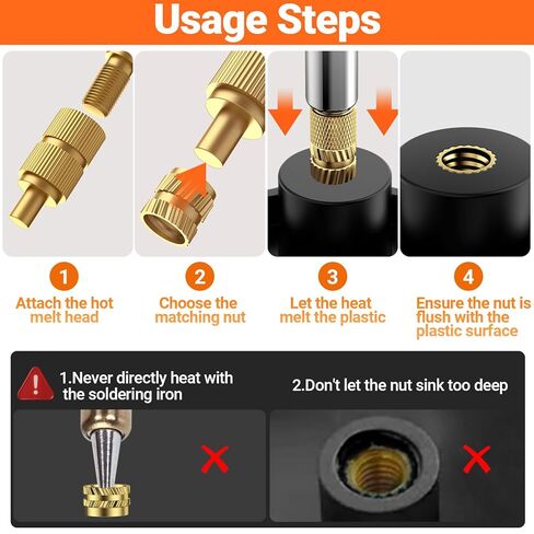 Preciva Threaded Inserts Set, 716Pcs Heat Set Inserts Nuts Bolts with M2 M3 M4 M5 M6 Insert-Tip, 60W Soldering Iron and Holder, for 3D Printer Parts or Plastic Parts in Saudi Arabia