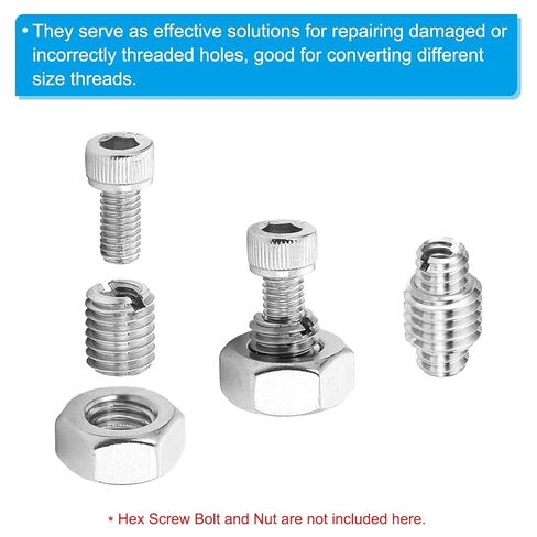 PATIKIL Thread Adapters Sleeve Reducing Nut, 6 Pcs M10*1.5 Male to M8*1.25 Female Repairing Insert Nut Screw Reducer Conversion Stainless Steel Fastener 20mm in Saudi Arabia