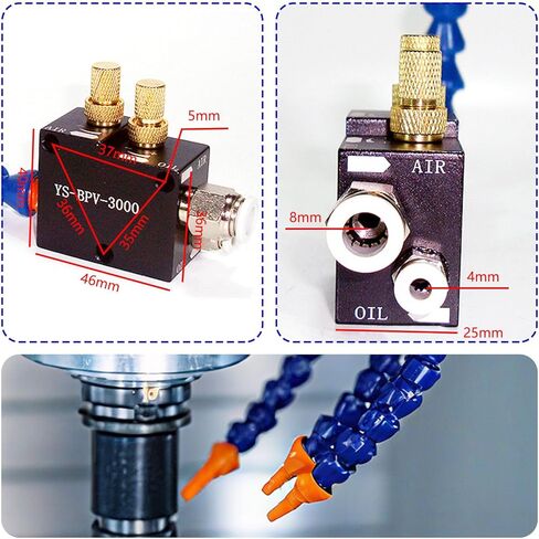 خرطوم تبريد بقاعدة مغناطيسية لنظام تبريد المخرطة مع فوهة هواء مرنة ووصلة رذاذ سائل التبريد in Kuwait