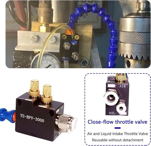 خرطوم تبريد بقاعدة مغناطيسية لنظام تبريد المخرطة مع فوهة هواء مرنة ووصلة رذاذ سائل التبريد in Kuwait