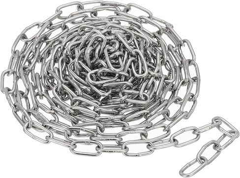 6.56FT x 1/3" x 0.08" Stainless Steel Link Chain, 304 Stainless Steel Metal Chain Small Link Proof Coil Chain Light Duty Utility Chain for Home Swing Anti-Theft, Silver in Saudi Arabia