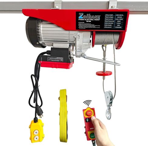 1760 lbs Electric Hoist with Remote Control,Electric Hoist 2 in 1,120V Single/Double Slings Steel Hoist Winch for Garage Warehouse Factory in Saudi Arabia
