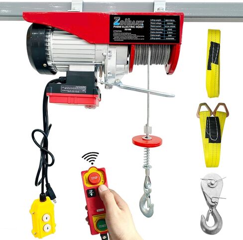 1760 lbs Electric Hoist with Remote Control,Electric Hoist 2 in 1,120V Single/Double Slings Steel Hoist Winch for Garage Warehouse Factory in Saudi Arabia