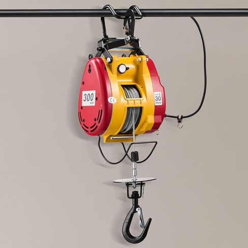 VEVOR 2 في 1 رافعة كهربائية، سعة 660 رطل، رافعة ونش طاقة محمولة 1500 وات، ارتفاع رفع 98.4 قدم، 62 قدم/دقيقة مع جهاز تحكم عن بعد سلكي ولاسلكي للمصنع والمستودع والمرآب in Kuwait