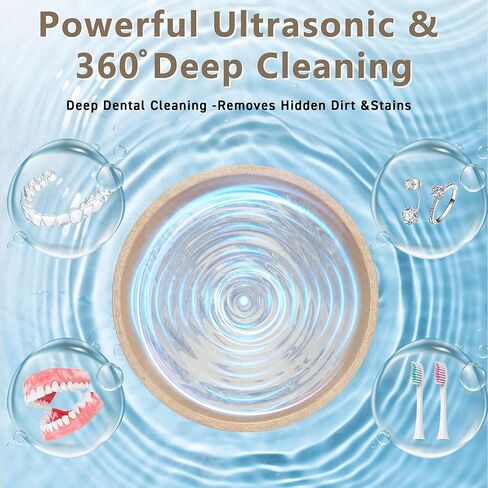 SAWKIT بالموجات فوق الصوتية المثبت ومنظف طقم الأسنان - 45 كيلو هرتز، جراب نظيف عميق، هادئ <50 ديسيبل، مؤقت تلقائي لمدة 3 دقائق، تصميم مضغوط 120 مل - للمصففات وواقيات الفم والمجوهرات والمزيد in Kuwait
