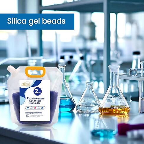 Premium Blue to Pink 3mm Silica Beads, Reusable Desiccant Bulk for 3D Filament, Electronics, Cameras, Jewelry, and Safes (Blue to Pink, 2 LBS) in Saudi Arabia