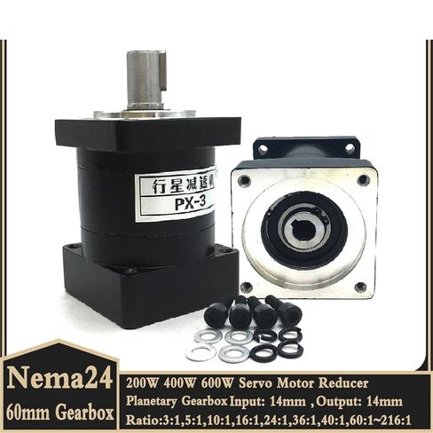 60MM Step-Down for Servo Motor Gearbox Nema 24 Planetary Gear Speed Ratio 3/1 5/1 10/1~216/1 Brushless(Ratio 40 to 1,8 Input 14 Output) in Saudi Arabia