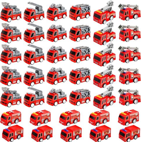 40 PCS MINI التراجع الشاحنات الإطفاء لعبة البلاستيك تراجع لعبة FireTrucks لعبة الحريق الصغير وشاحنات ألعاب الطوارئ لتوصيلات عيد ميلاد رجال الإطفاء ، 5 أنماط in Kuwait