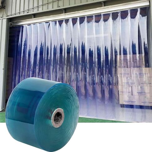 ستائر باب بشريط PVC من foriy، بطول 164 قدمًا وعرض 7.1 بوصة، ستارة باب بلاستيكية مقاومة للماء من الفينيل، ستارة شريطية قابلة للتخصيص للمستودعات التجارية، المرآب، بيت الحيوانات الأليفة (أسود) in Kuwait