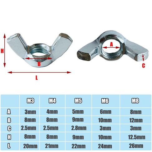 50 Pack Butterfly Wing Nuts 304 Stainless Steel Fasteners Parts Easy-Grip Thumb Screws for DIY Furniture Automotive (1/4"-20) in Saudi Arabia