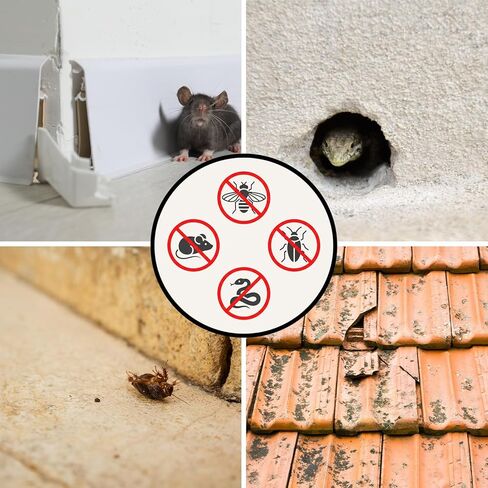 Otoolling Mesh Rodent Control Kit 1 Pack Rustproof Mesh Roll and 0000 Steel Wool Mouse Hole Filler with Wooden Stick, Gloves, Scissors for House Garden (Stainless Steel,5in X 19.7ft) in Saudi Arabia