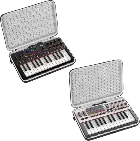 حقيبة حمل واجهة الصوت GEEKRIA، متوافقة مع Akai Professional MPK Mini IV، حقيبة سفر محمولة بغطاء صلب من مادة EVA (رمادي داكن) in Saudi Arabia