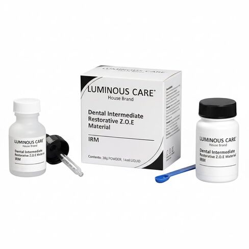 Luminous Care House Brand Dental Reinforced Z.O.E. المواد الترميمية المتوسطة (IRM) - 38 جم من المسحوق و14 مل من مجموعة أدوات الأسنان السائلة - مكونات المسحوق والسائل in Kuwait