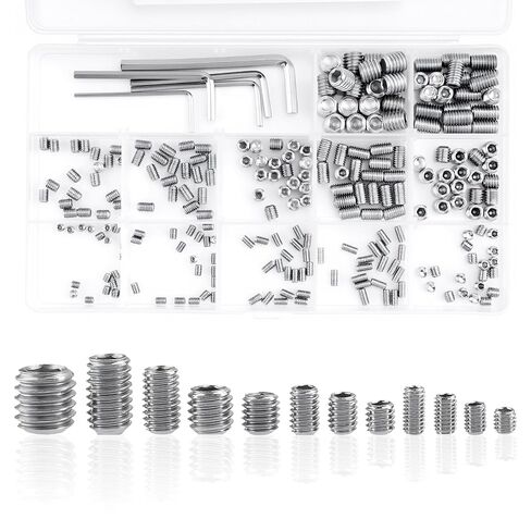 300 PcsSet Screw Assortment Kit, M3 M4 M5 M6 M8 Metric Set Screws Assortment Kit, Stainless Steel Cup Point Set Screws for Bathroom Fixtures Door Handles Door Knobs Faucets Plumbing, with Wrenches in Saudi Arabia