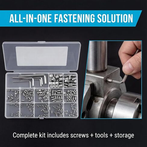 300 PcsSet Screw Assortment Kit, M3 M4 M5 M6 M8 Metric Set Screws Assortment Kit, Stainless Steel Cup Point Set Screws for Bathroom Fixtures Door Handles Door Knobs Faucets Plumbing, with Wrenches in Saudi Arabia