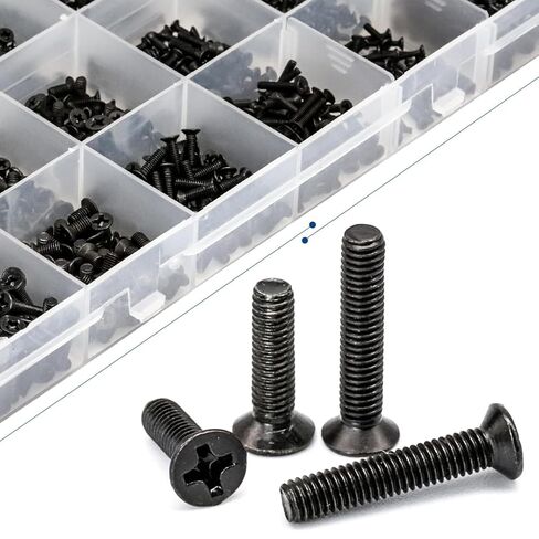 450pcs Laptop Notebook Computer Carbon Steel Screws Kit Set, Flat Head Phillips Screw Assortments, M2-M3 Countersunk SSD Screws Accessories for SSD, PC, Notebook, Laptop in Saudi Arabia