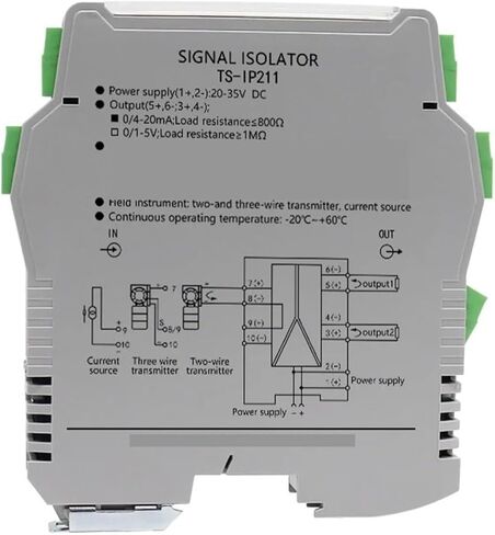 KNKQZXVDF DIN Rail Analog Signal Converter 4-20ma to 0-10V/0-5V 2 in Out 35MM(4-20ma Input,4-20mA Output) in Saudi Arabia