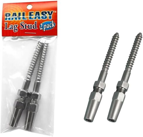 Atlantis RailEasy C0981-0204 Cable Railing Tensioner (Pack of 2) & C0980-R004-2 Lag Stud Right Hand Thread (Pack of 2) in Saudi Arabia