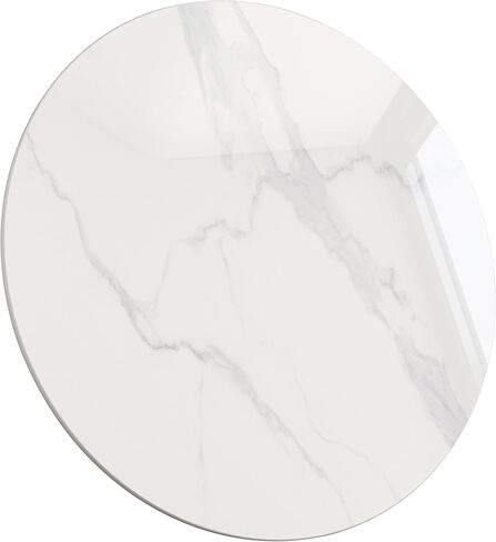 ZL ZELing سطح طاولة مستدير من الحجر الملبد مقاس 23.6 بوصة، سطح طاولة بديل للداخلية والخارجية - سطح مكتب سيراميك مقاوم للحرارة/الخدش مقاوم للماء، فناء/شرفة/بيسترو/مقهى وغرفة طعام (رمادي) in Kuwait