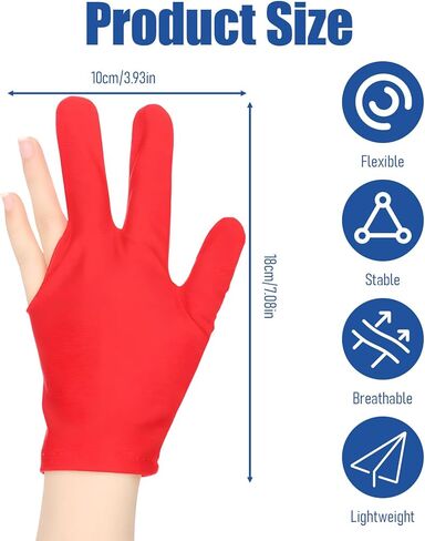 6 Pcs 3 Fingers Pool Gloves Universal Non-Slip Elastic Cue Sports Billiard Gloves Breathable Control Sport Show Glove for Women and Men 3 Colors Pool Hall Professional Glove for Left and Right Hand in Saudi Arabia