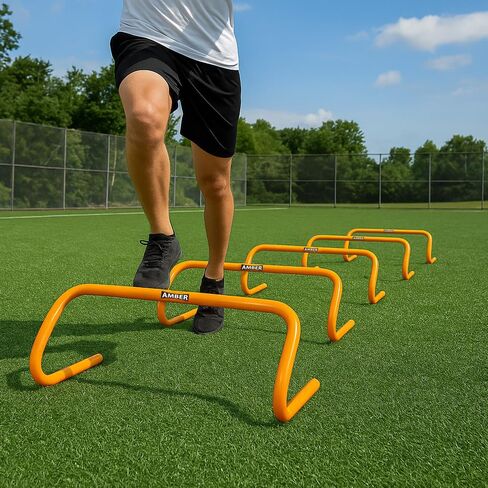 Multi-Sport Speed Training Hurdles Set of 6 Mini Hurdles for Agility & Coordination, Lightweight PVC Construction, Ideal for Football, Soccer, Baseball, Hockey, Track, Tennis, Lacrosse, 6 inch in Saudi Arabia