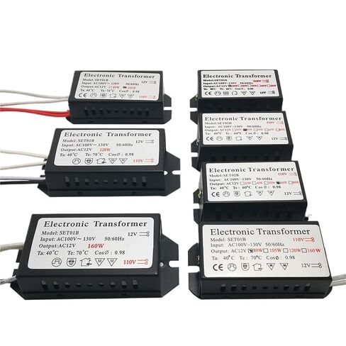 110V Electronic Transformer 60W 120w 160W AC110V-130V to AC 12V Power Supply for G4 Halogen Crystal Lamp Beads Quartz Chandelier(60W) in Saudi Arabia