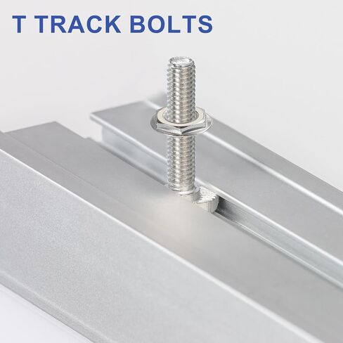 PATIKIL M8 x 33 mm T-Slot Bolts, 12 Sets Drop-in Bolt Hammer Head with Hexagon Flange Nuts T-Bolt Stud Sliding Screw for 40 Series Aluminum Extrusion Profile, Silver in Saudi Arabia