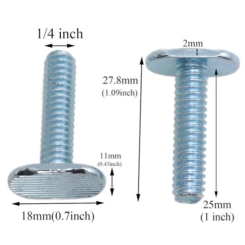 yukata T Track Bolts 1/4"-20 T Track Bolts T Slot Bolts General Purpose T-Track 1 Inch Long T-Slot Bolt T-Track Fittings for Woodworking Fixtures and Fixing Devices 12PCS (1inch) in Saudi Arabia