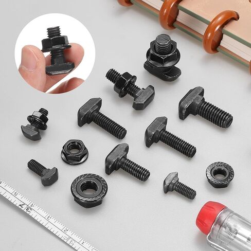 Uxcell 30 قطعة M8x20mm t فتحة منسدلة، مسامير رأس مطرقة من الفولاذ الكربوني على شكل حرف T مسمار منزلق للمعيار الأوروبي 40 سلسلة من الألومنيوم in Kuwait