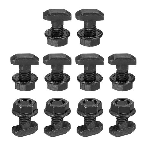 PATIKIL M8x25mm T-Slot Bolts, 10 Sets Drop-in Bolt Hammer Head with Hexagon Flange Nuts T-Bolt Stud Sliding Screw for 40 Series Aluminum Extrusion Profile, Silver in Saudi Arabia
