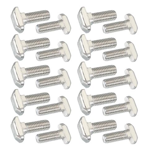 PATIKIL M8 x 14 mm Thread T-Slot Bolts, 20 Pcs Drop-in Bolt Hammer Head T-Bolt Standard 8 mm Sliding Screw Stud for 40 Series Aluminum Extrusion Profile, Silver in Saudi Arabia