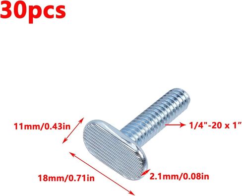 Antrader 1/4"-20 T Track Bolts,30Pcs 1" Long T Slot Bolts for Kayaks Canoes Boats Rails,Fixture Accessories and Woodworking Jigs in Kuwait