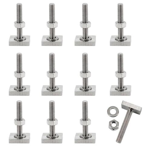 10 Set Roof Rack Bolts, M8x30mm Stainless Steel T Slot Bolts Track Bolts with Nut Washer Square Sliding Blocks for Roof Rack Cross Bars, Kayak, Ski, Bike, Awning, Solar Panel in Saudi Arabia