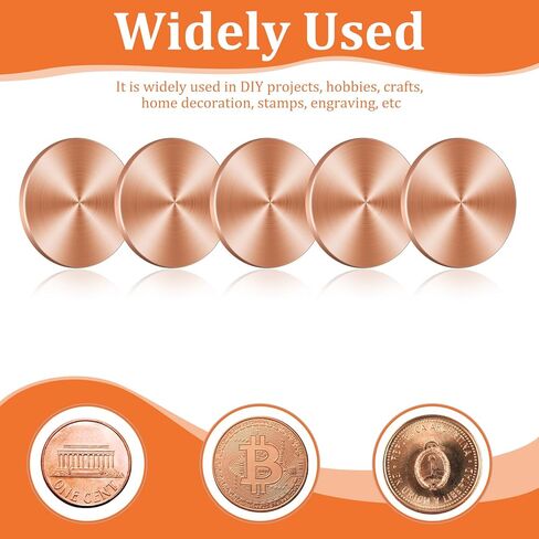 10 عبوات من الفراغات القرصية النحاسية المستديرة، ختم علامات دائرية نحاسية فارغة DIY، علامات معدنية صلبة فارغة لصنع المجوهرات النقش بالليزر (قطر 1-1/4 بوصة × سمك 1/8 بوصة) in Kuwait