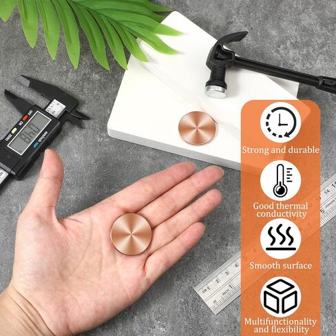 10 عبوات من الفراغات القرصية النحاسية المستديرة، ختم علامات دائرية نحاسية فارغة DIY، علامات معدنية صلبة فارغة لصنع المجوهرات النقش بالليزر (قطر 1-1/4 بوصة × سمك 1/8 بوصة) in Kuwait