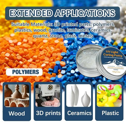 100g UV Light Curing Putty for DIY Crafts – Fast-Cure Modeling & Repair Putty, Multi-Purpose Adhesive for 3D Prints, Miniatures & Creative Projects, Easy to Shape & Durable in Kuwait