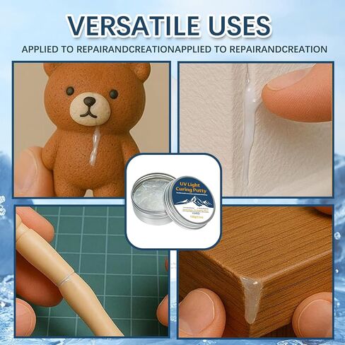 100g UV Light Curing Putty for DIY Crafts – Fast-Cure Modeling & Repair Putty, Multi-Purpose Adhesive for 3D Prints, Miniatures & Creative Projects, Easy to Shape & Durable in Kuwait