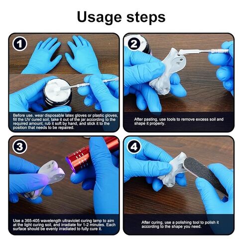 50g Modeling Putty Light Curing Putty Kit Quick Paste Adhesive Clay for 3D Prints Crafts Nails with Light for Repair Filler Multi Purpose in Saudi Arabia