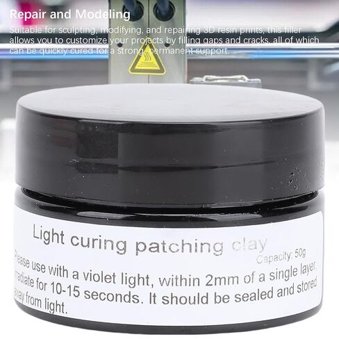 50g Modeling Putty Light Curing Putty Kit Quick Paste Adhesive Clay for 3D Prints Crafts Nails with Light for Repair Filler Multi Purpose in Saudi Arabia