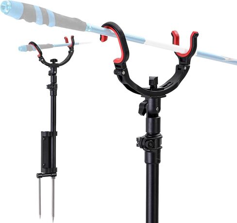 REDCAMP Fishing Rod Holder for Chair, 360 Degree Adjustable Fishing Pole Holders with Non-Slip Silicone for Camping Stool, Black in Saudi Arabia