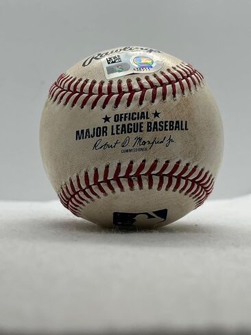 Marlins vs. Rays Game Used Baseball 06-08-25 Top of 2nd Inning Baseball (Rays) - Ships in Baseball Cube (Drew Rasmussen & Heriberto Hernandez) MLB COA PX438511 in Saudi Arabia