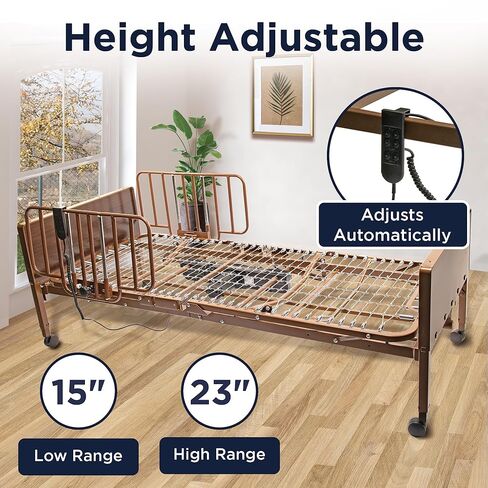 Full Electric Hospital Bed Package (Full Electric Home Hospital Bed Package w/Foam Mattress, Half Rail Set) in Saudi Arabia