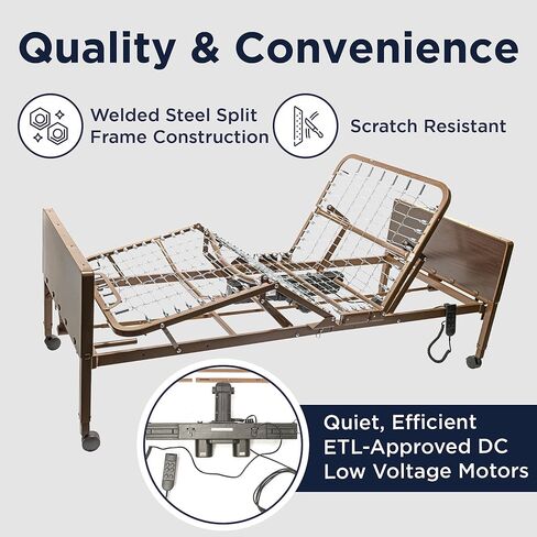 Full Electric Hospital Bed Package (Full Electric Home Hospital Bed Package w/Foam Mattress, Half Rail Set) in Saudi Arabia