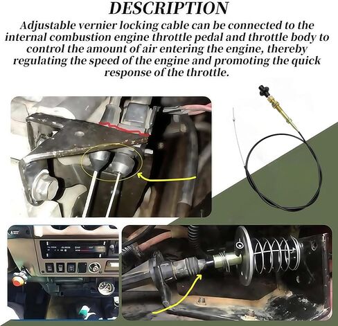 JOLINO VCGTX06 6FT Throttle Cable with 2 Throttle Cable Ends，Heavy Duty Locking Hand Throttle Control Cable with Vernier Adjustable Mechanism for Industrial Commercial PTO Dump Control Cable in Kuwait