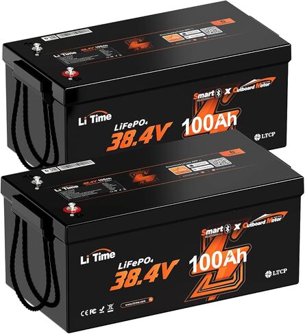 LiTime 36V 100Ah OBM Bluetooth Low-Temp Protection LiFePO4 Battery, Built-in 100A BMS, Deep Cycle Lithium Iron Phosphate Battery Perfect for Trolling Motors, Yachts, Marine, Boats, RV, Home in Saudi Arabia